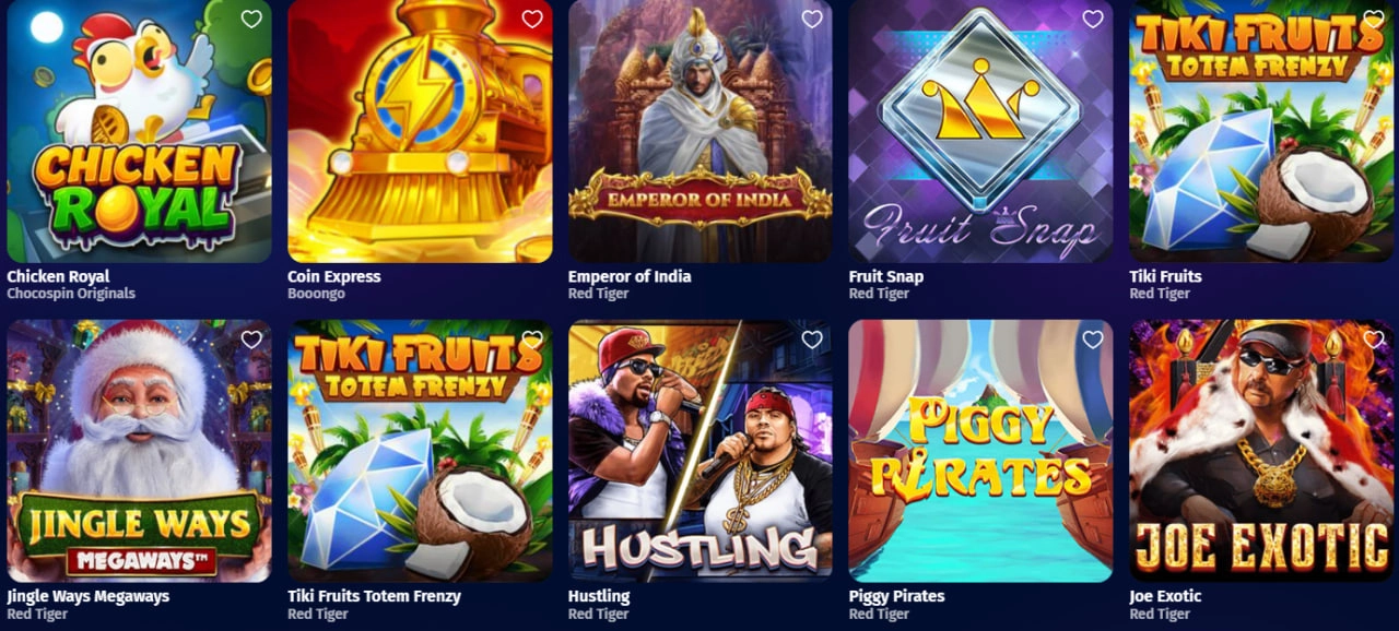 chocospin casino top games